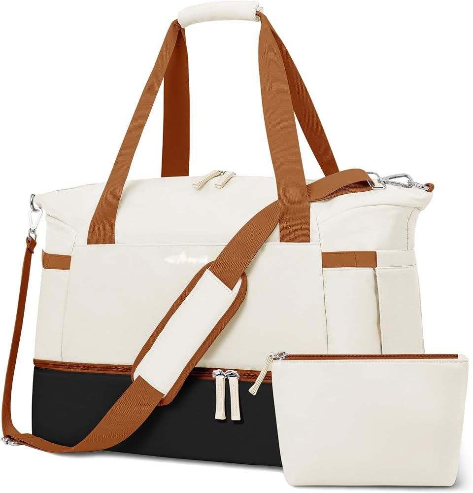 Gym Bag for Women, Personal Item Travel Bag with Shoes Compartment for Trip | Amazon (US)