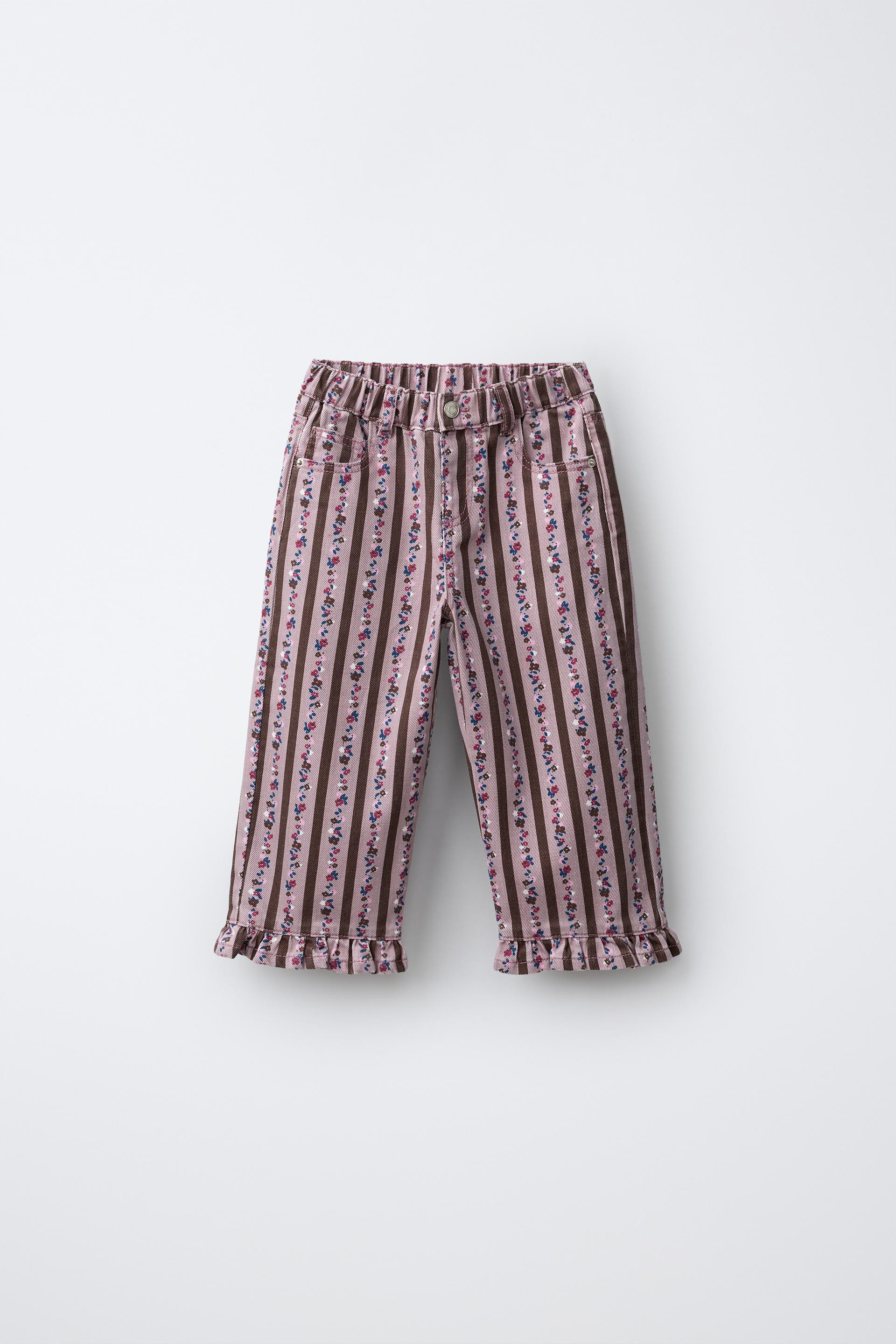 Zara - Twill Culotte Pants With Checkerboard Print - Kids - Gray - Kids | Zara US