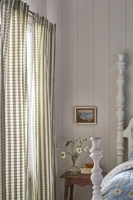 Costanza Woven Stripe Cotton Curtain | Anthropologie (US)