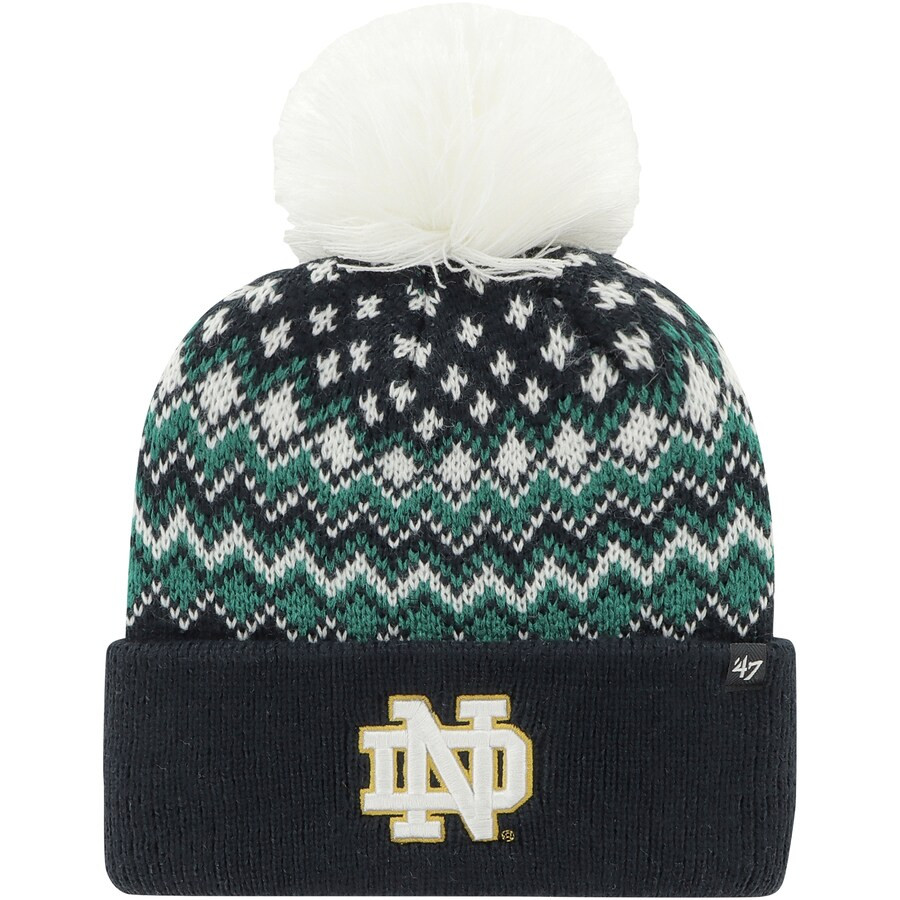 Notre Dame Fighting Irish '47 Women's Elsa Cuffed Knit Hat with Pom - Navy | Fanatics