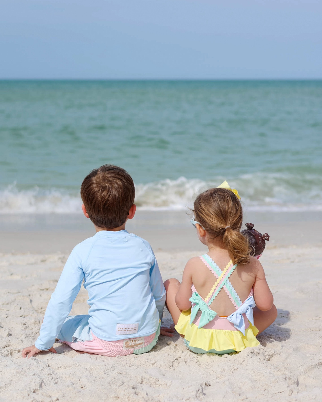 Pastel perfection on the beach! 🩵☀️ These swimmies are absolutely adorable and perfect for a sibling match! 🎀 

#LTKswim #LTKkids #LTKbaby