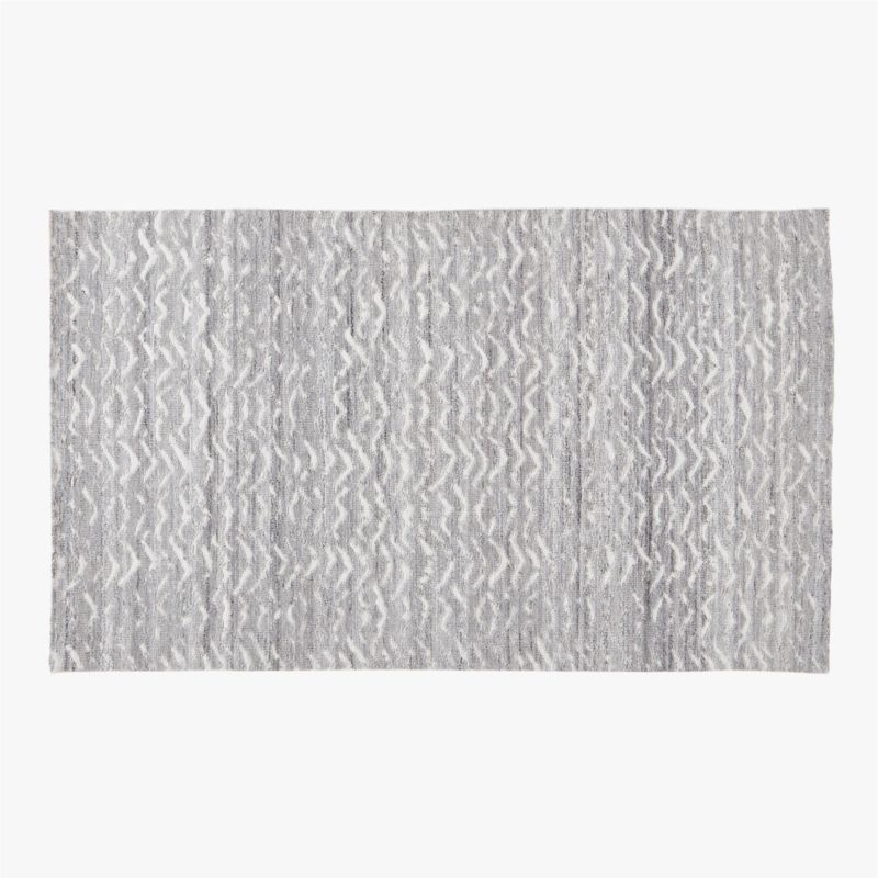 Ryah Modern Tiger Handknotted Grey Performance Area Rug 5'x8' | CB2 | CB2