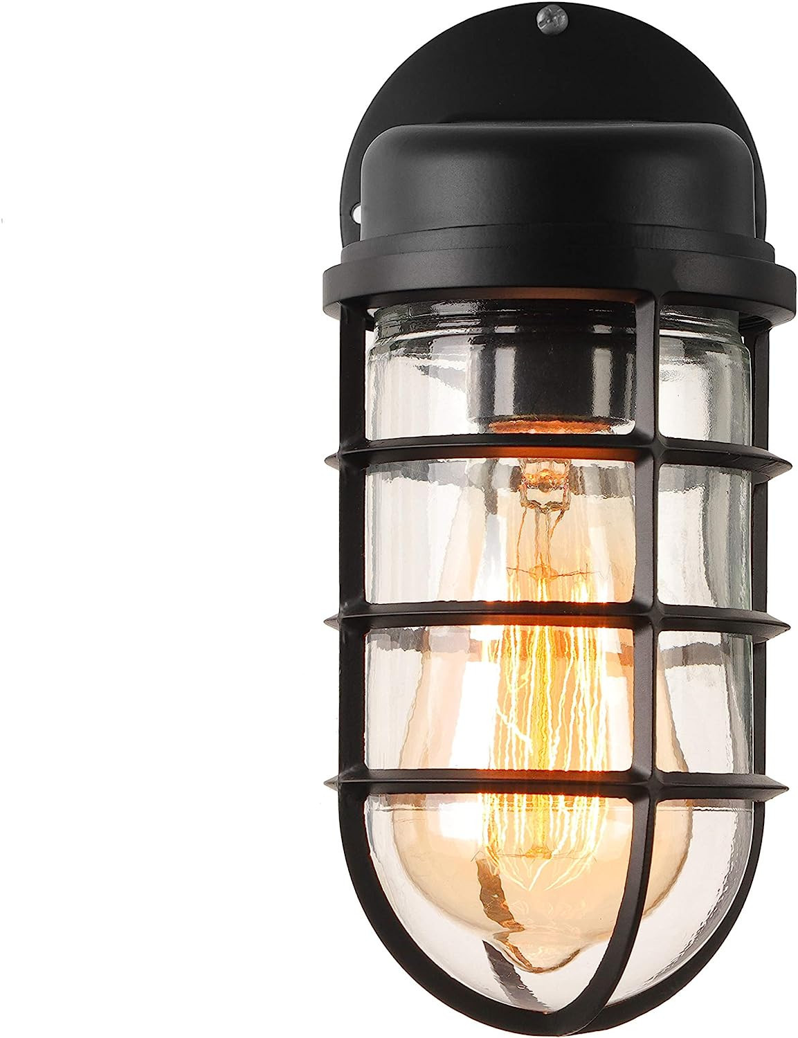 RUNNUP Industrial Metal Frame Wall Sconces Lighting Vintage Wall Lighting Wall Lamp with Glass Sh... | Amazon (US)