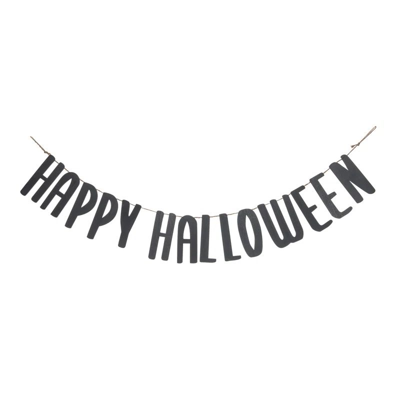 Black Halloween Happy Halloween Banner | Wayfair North America