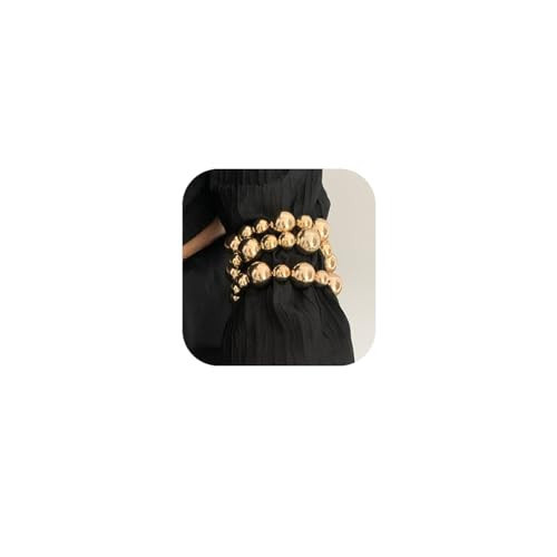 MOEEIJEW Chunky Gold Bracelets for Women: Stackable Big Gold Silver Ball Bangle Stretch Beaded Jewelry | Amazon (US)