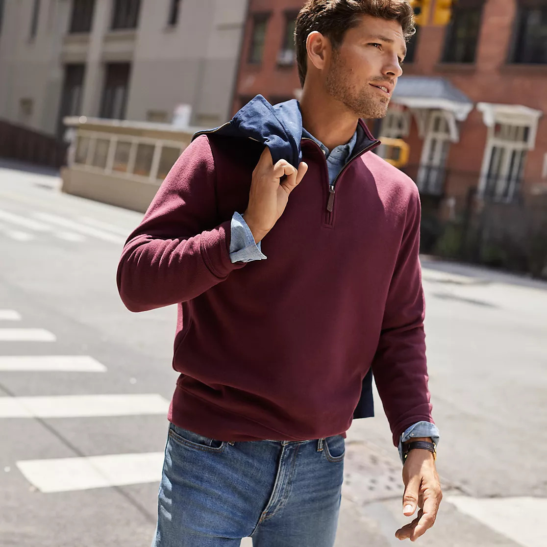 Bedford Rib Quarter Zip Sweater | Lands' End (US)
