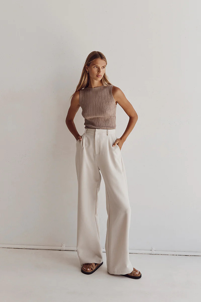 SIENNA TAUPE KNIT TANK | DISSH