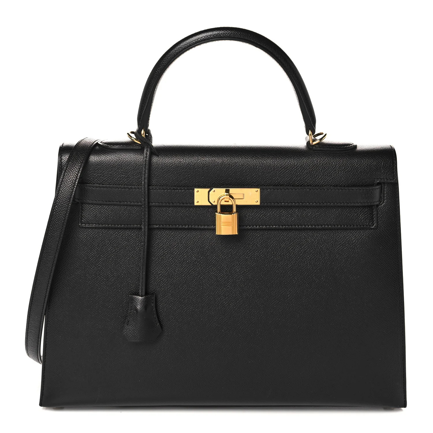 HERMES Epsom Kelly Sellier 35 Black | FASHIONPHILE | Fashionphile