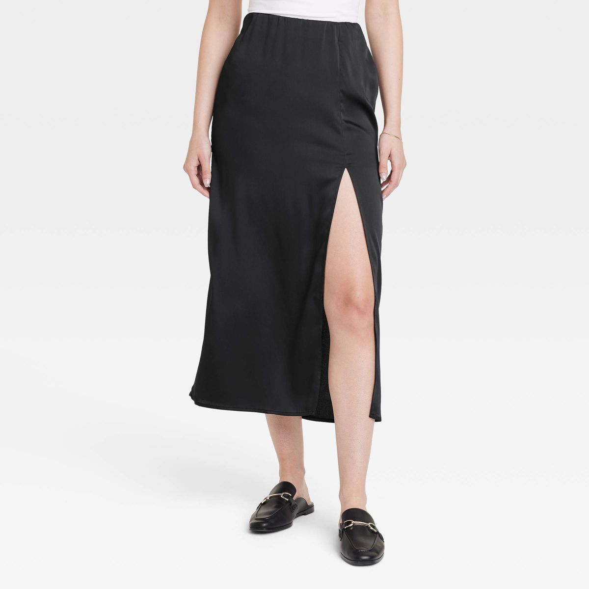 Women's A-Line Maxi Slip Skirt - A New Day™ Black S | Target