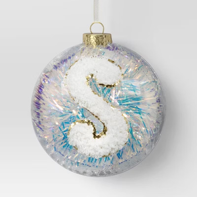 Christmas Monogram Plastic Tinsel Ball S - Wondershop™ | Target