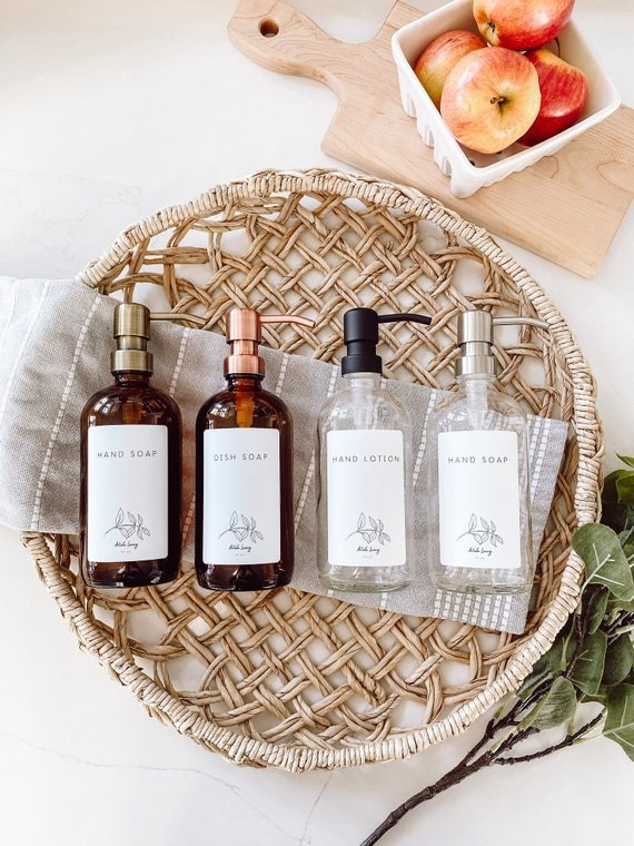 Branch  Glass Apothecary Soap Dispenser  16oz. Refillable  | Etsy | Etsy (US)