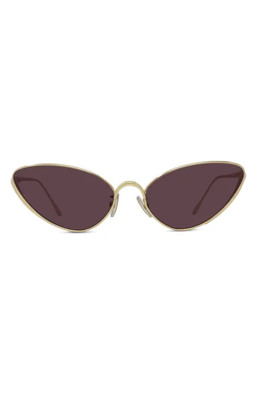 Loewe Signature 58mm Cat Eye Sunglasses in Shiny Endura Gold /Violet at Nordstrom | Nordstrom