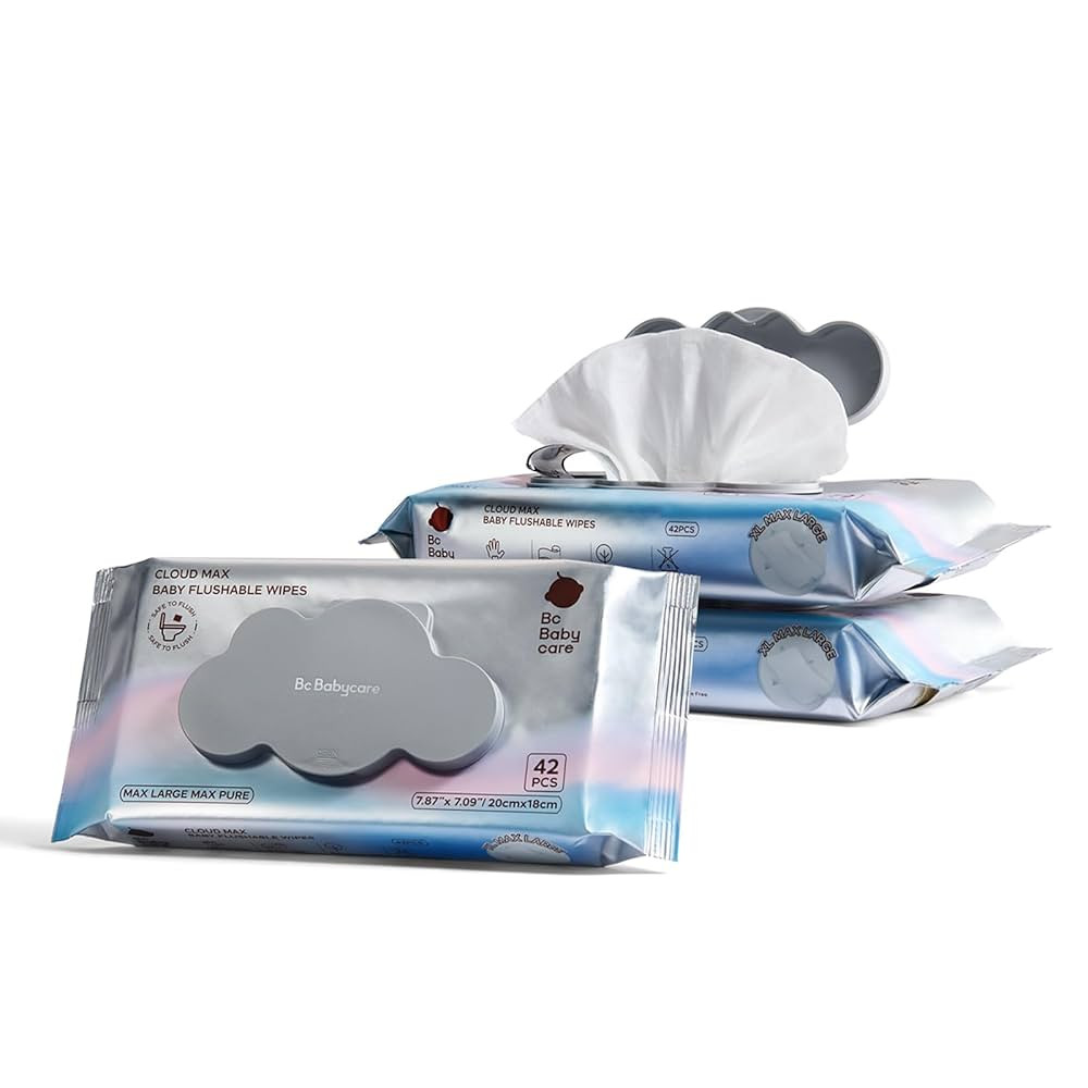 Bc Babycare Flushable Wipes, Hypoallergenic for Sensitive Skin, 99% Water, Plant-Based Fibers, Se... | Amazon (US)