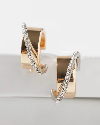 Crystal Pave Huggie Earrings | White House Black Market | White House Black Market
