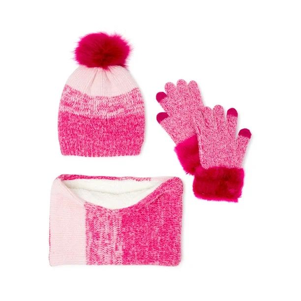 Wonder Nation Girl's Hat, Glove, and Snood 3-Piece Gift Set | Walmart (US)