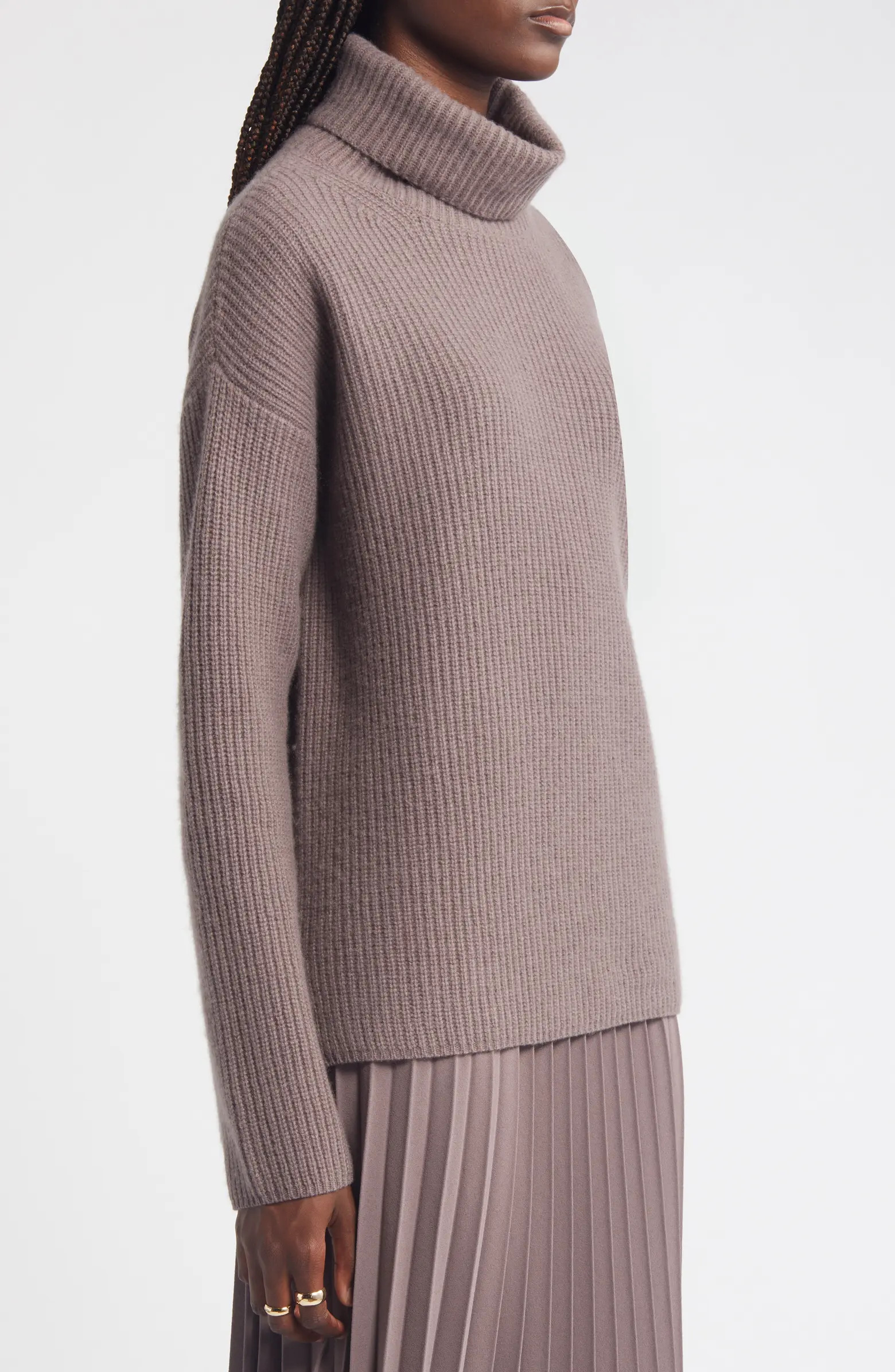 Wool & Cashmere Rib Turtleneck Sweater | Nordstrom