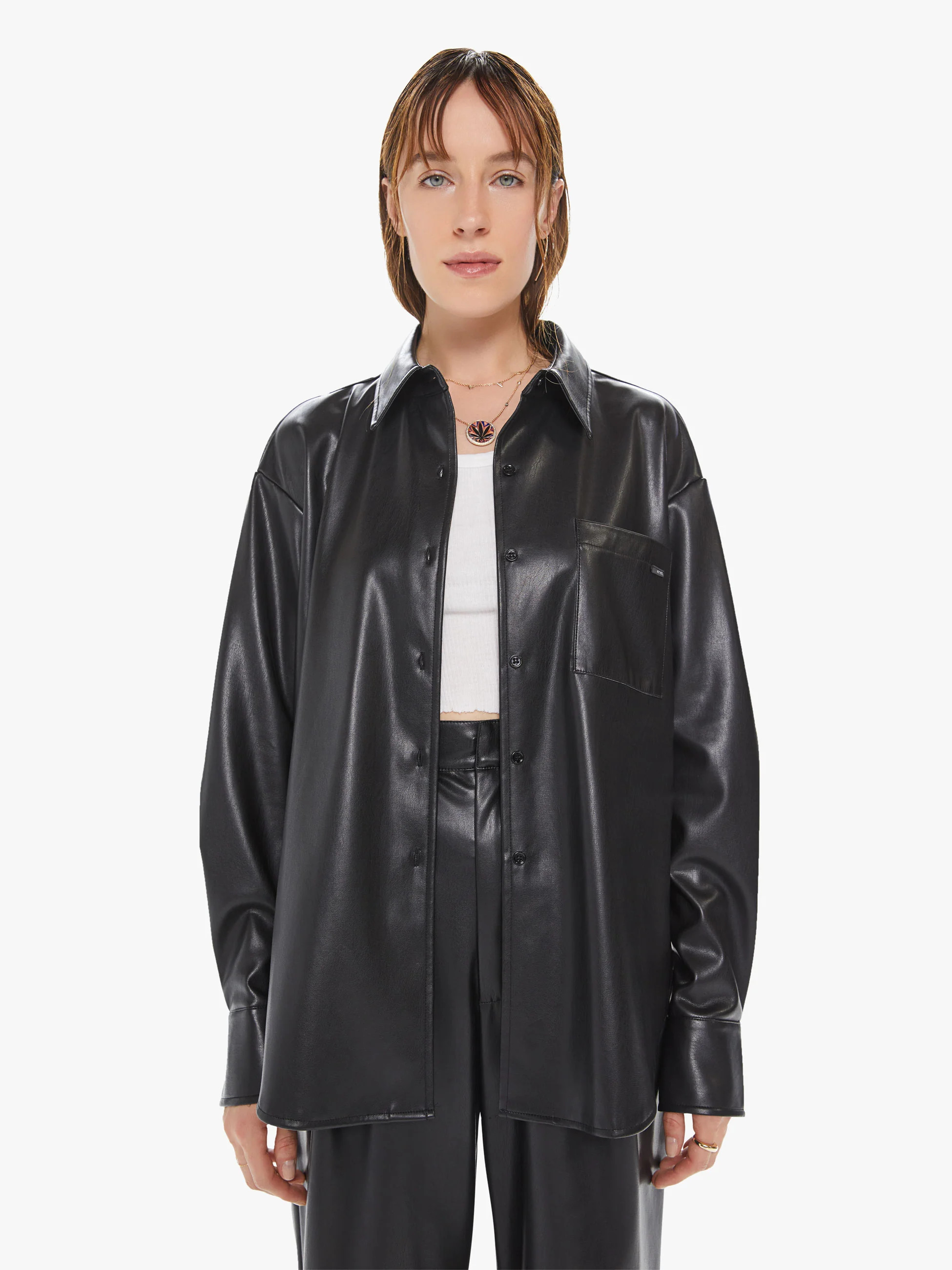 THE ROOMIE FRENCHIE FAUX SHOW - BLACK | Mother Denim