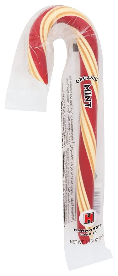 HAMMONDS CANDIES Organic Mint Candy Cane, 1.75 OZ | Amazon (US)