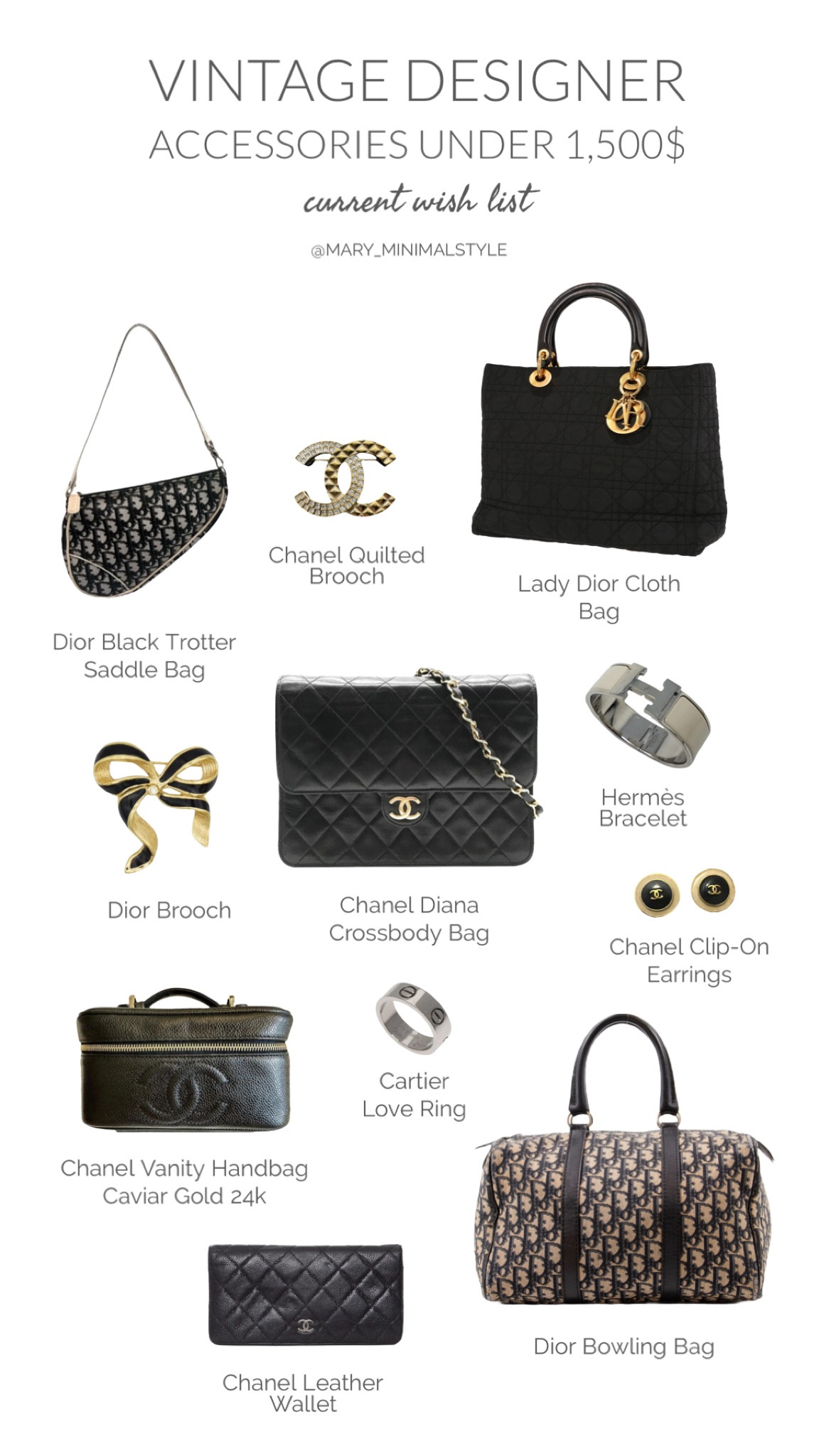 Vintage Designer Accessories for less than $1,500 🖤 Chanel, Dior, Hermes, and more!

#LTKbag #LTKstyletip #LTKmodest