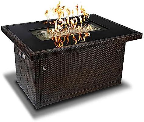 Outland Living 401 Series - 44-Inch Outdoor Propane Gas Fire Table, Espresso Brown/Rectangle | Amazon (US)