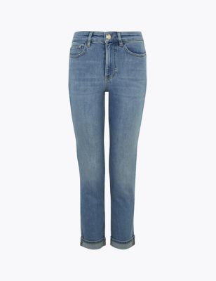 Slim Fit Turn Up Jeans With Stretch | Marks & Spencer (UK)