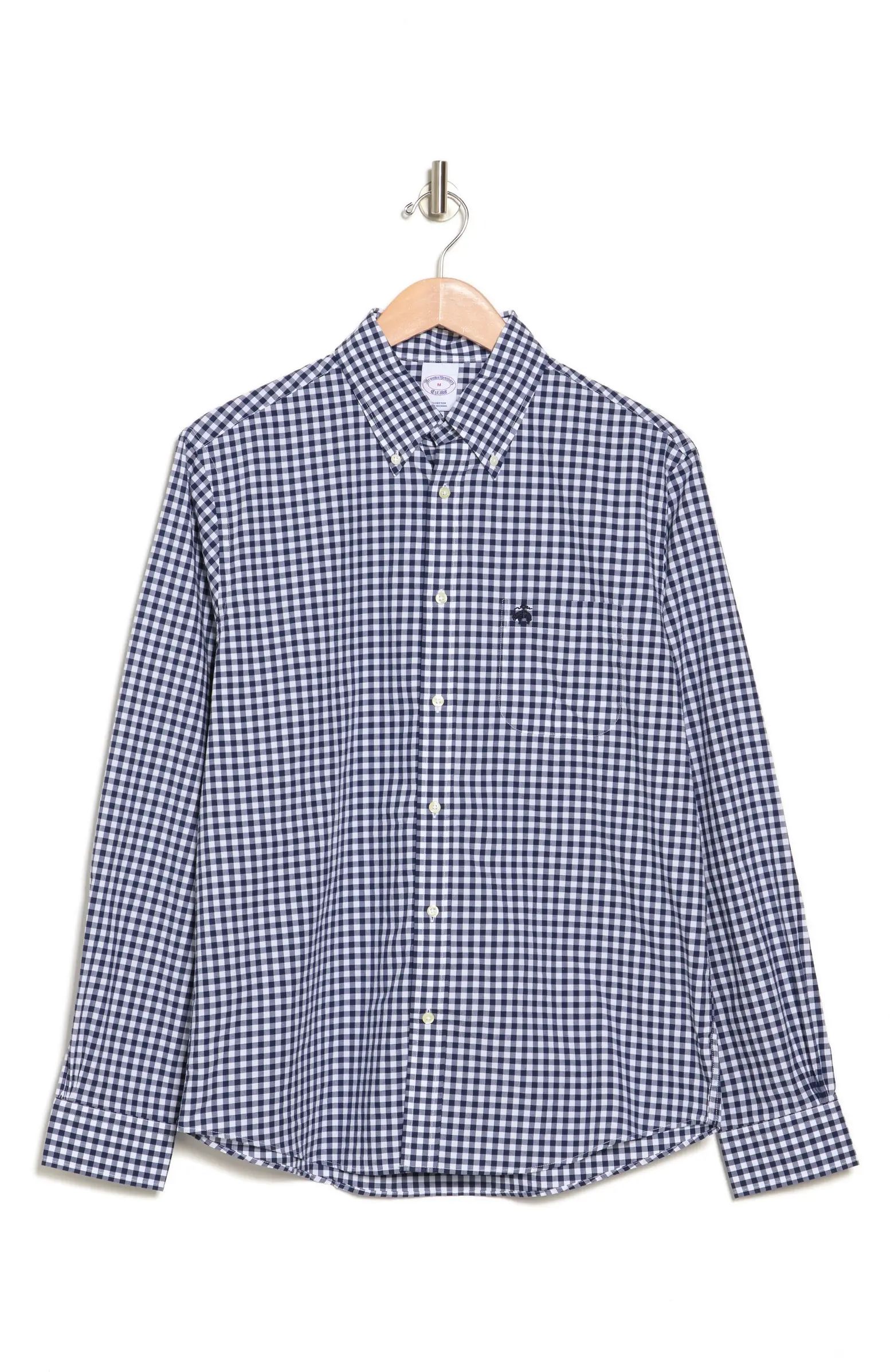 Gingham Button-Down Cotton Poplin Shirt | Nordstrom Rack