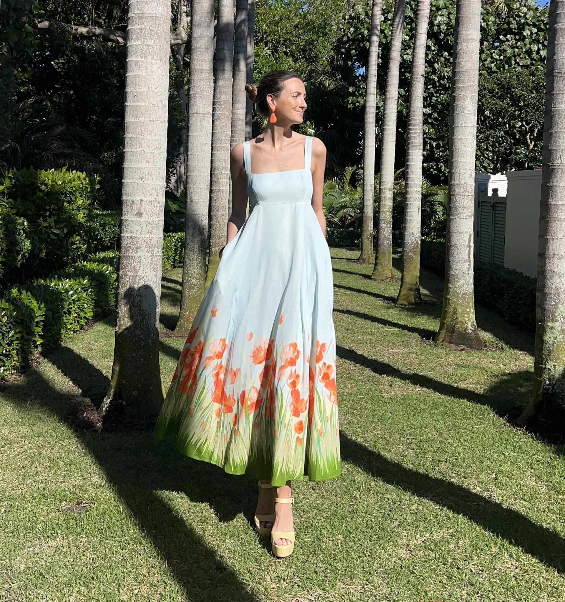 The Rowena Dress - Poppy Flower Field | Hill House Home US