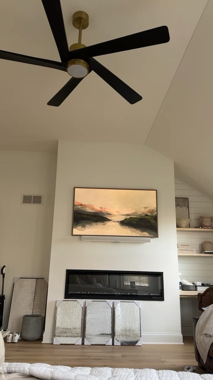 Best modern ceiling fan! Gold and black fan. Master bedroomm