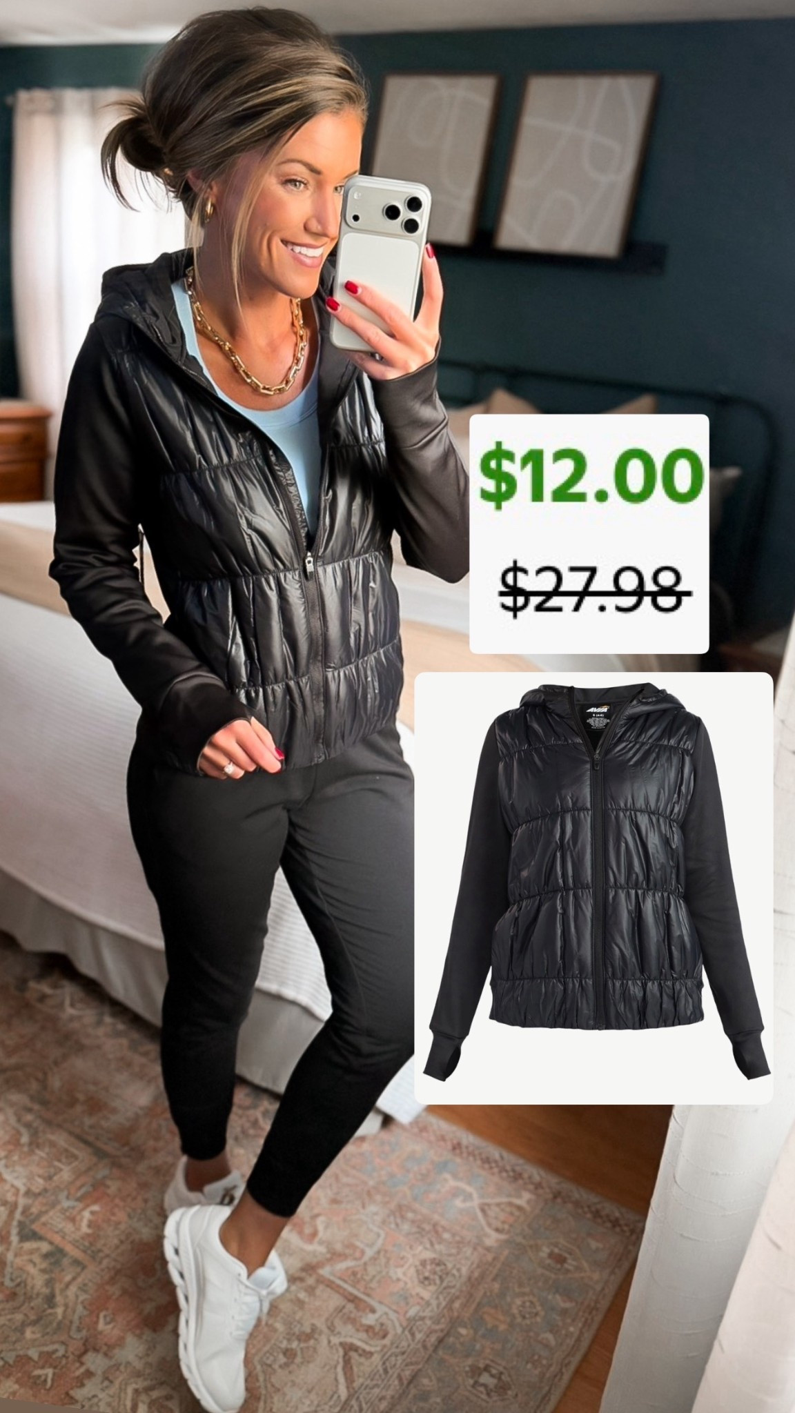 Walmart puffer jacket and vest on sale!! Jacket/ medium
Vest/ small
Joggers/ small
Long sleeve top/ large
Sneakers/ sized down a half size 

#LTKSeasonal #LTKStyleTip #LTKActive

#LTKSaleAlert
