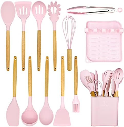 Cooking Utensils Set, Caliamary 13 PCS Silicone Kitchen Utensils Set with Holder Spoons Spatulas ... | Amazon (US)