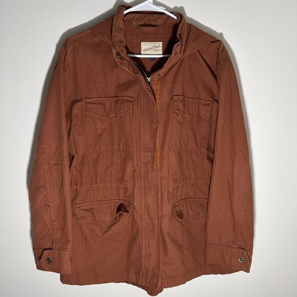 Universal Thread Womens Rust Orange Hooded Utility Anorak Jacket Large | Poshmark