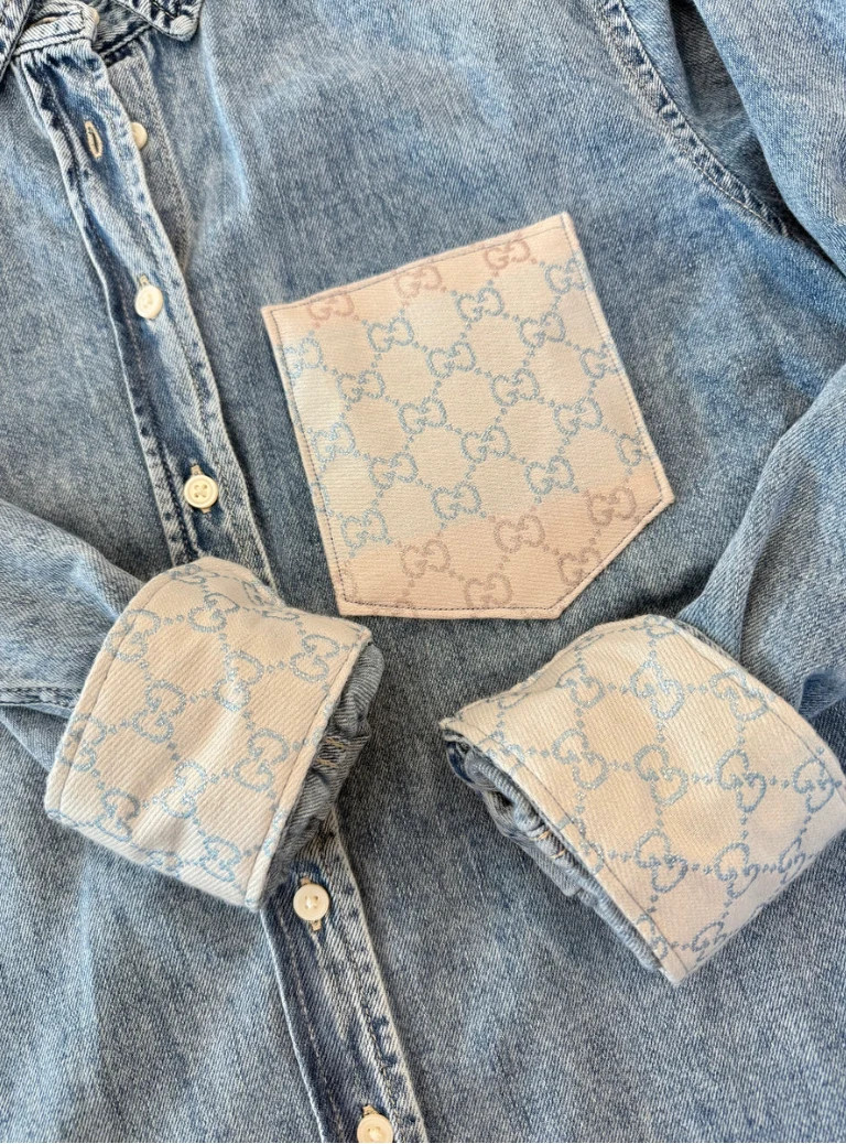 LIMITED EDITION!! Repurposed Denim Shirt | Glitzy Bella