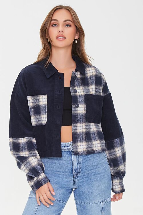 Plaid Cropped Shacket | Forever 21 (US)