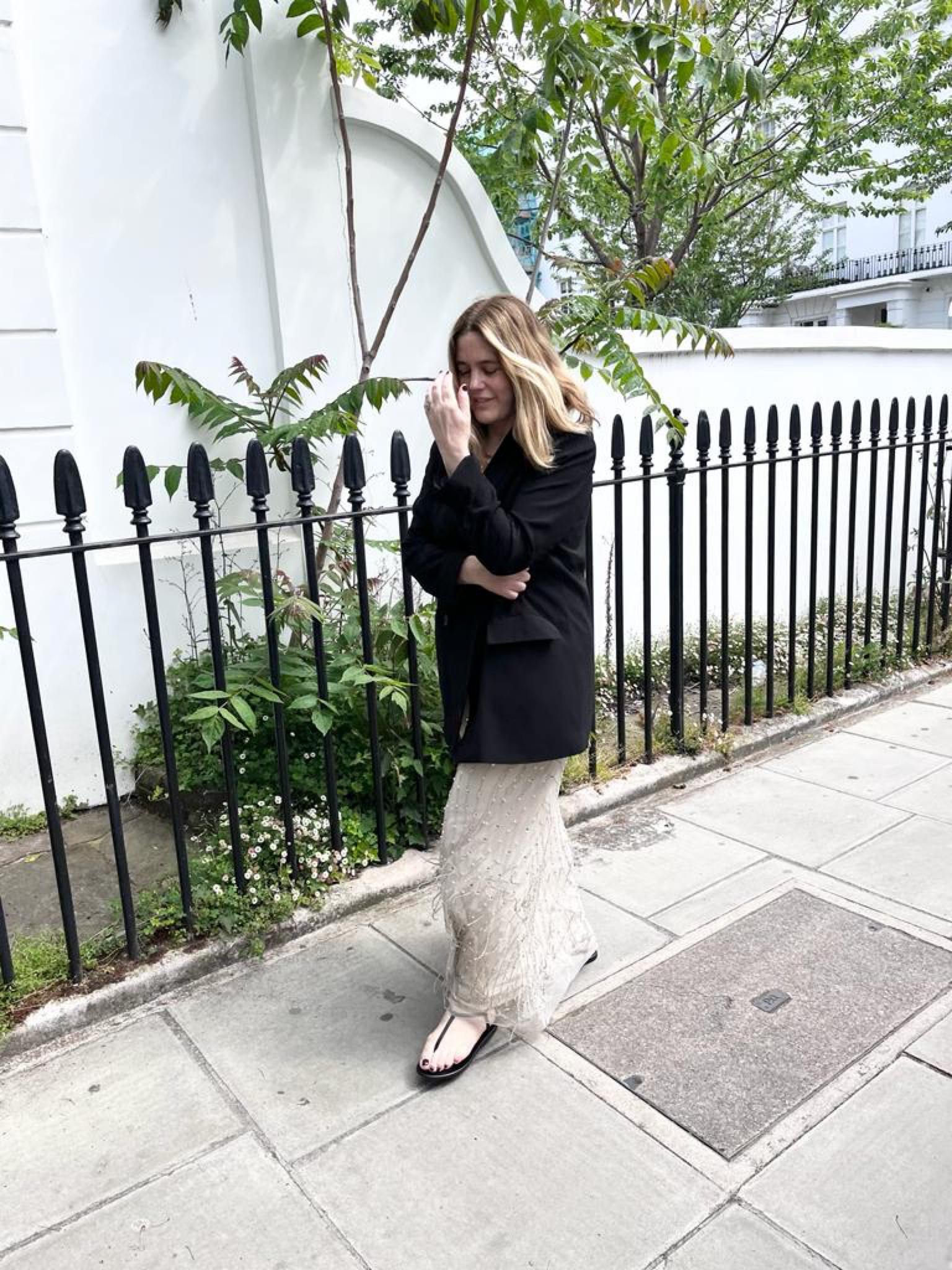 All angles of this stunning Warehouse outfit.

Black blazer, oversized blazer, relaxed blazer, embellished maxi slip dress, nude slip dress, black sandals, evening look, occasion dressing

#LTKsalealert #LTKstyletip