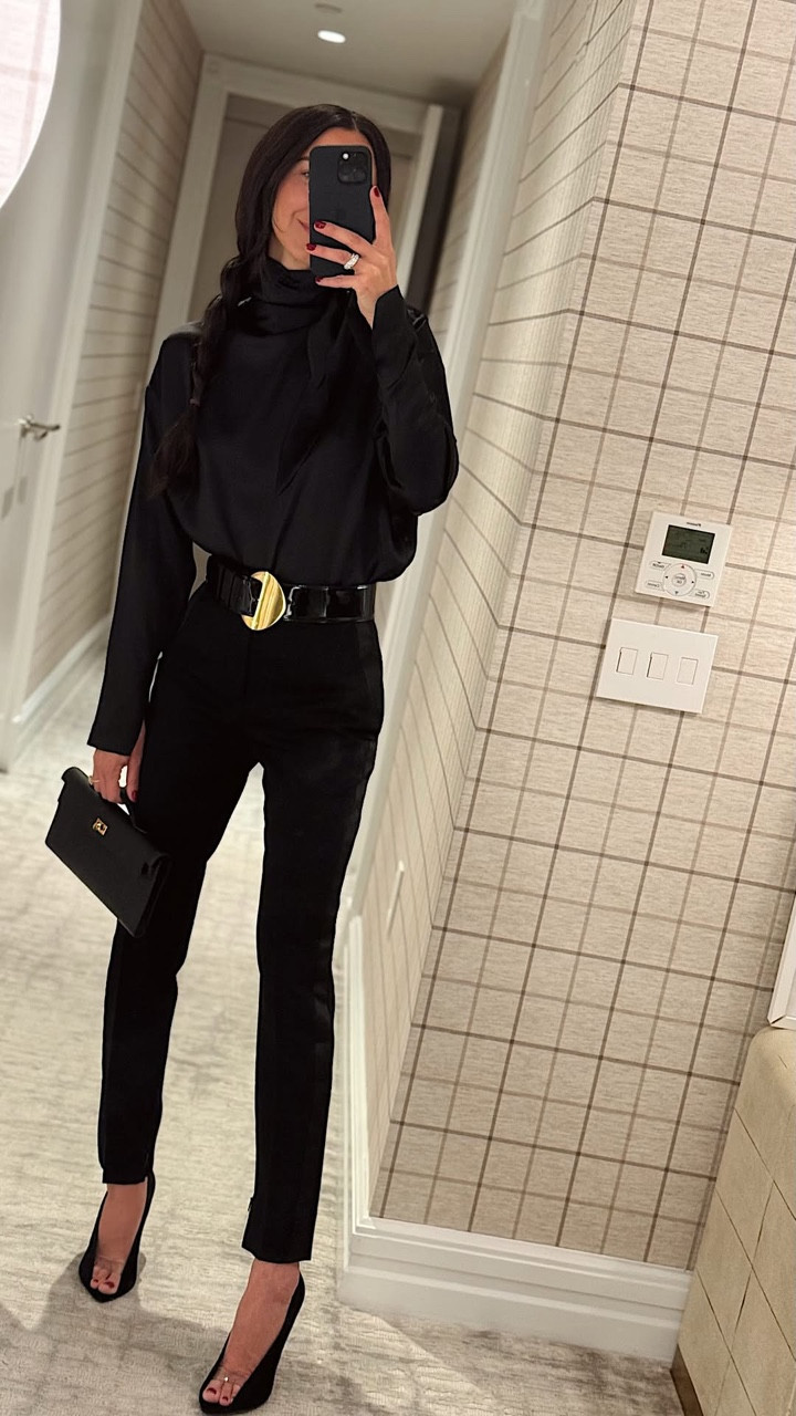 GRWM for dinner in NYC. My top is Phoebe Philo, shoes Valentino, belt Celine and bag Hermes

#LTKgrwm