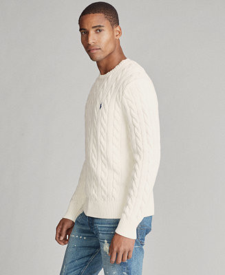 Men's Cable-Knit Cotton Sweater | Macy's