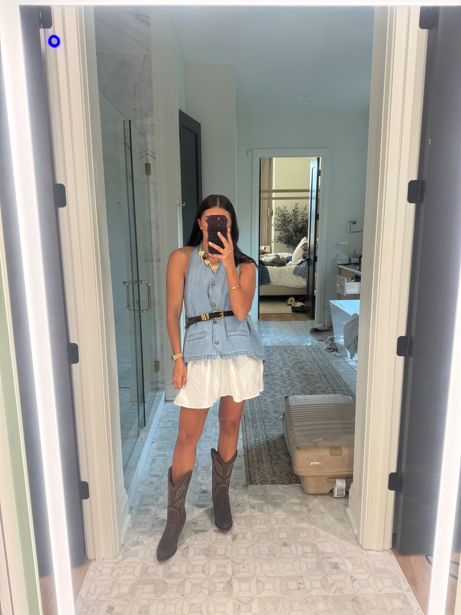 Top: small
Dress: small
Styled this this Amazon strapless dress two ways on Instagram! It’s stunning on its own as a strapless dress but also threw on this denim vest and belt and love the look. The perfect way to get more wear out of your pieces! 
Dressupbuttercup.com #dressupbuttercup #dederaad 

#LTKFindsUnder100 #LTKSeasonal #LTKStyleTip