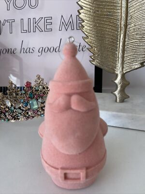 Wondershop Target Pink Santa Claus Ornament Flocked Velvet Velour Shabby Chic | eBay US