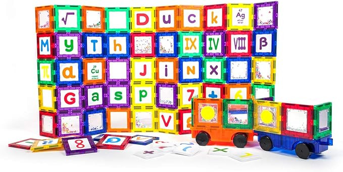 PicassoTiles 136 Piece S.T.E.A.M. Building Block Set with 66 Magnetized Clip-in Insert Cards Toy ... | Amazon (US)