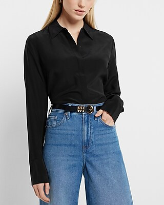 Silk Slim Portofino Shirt | Express