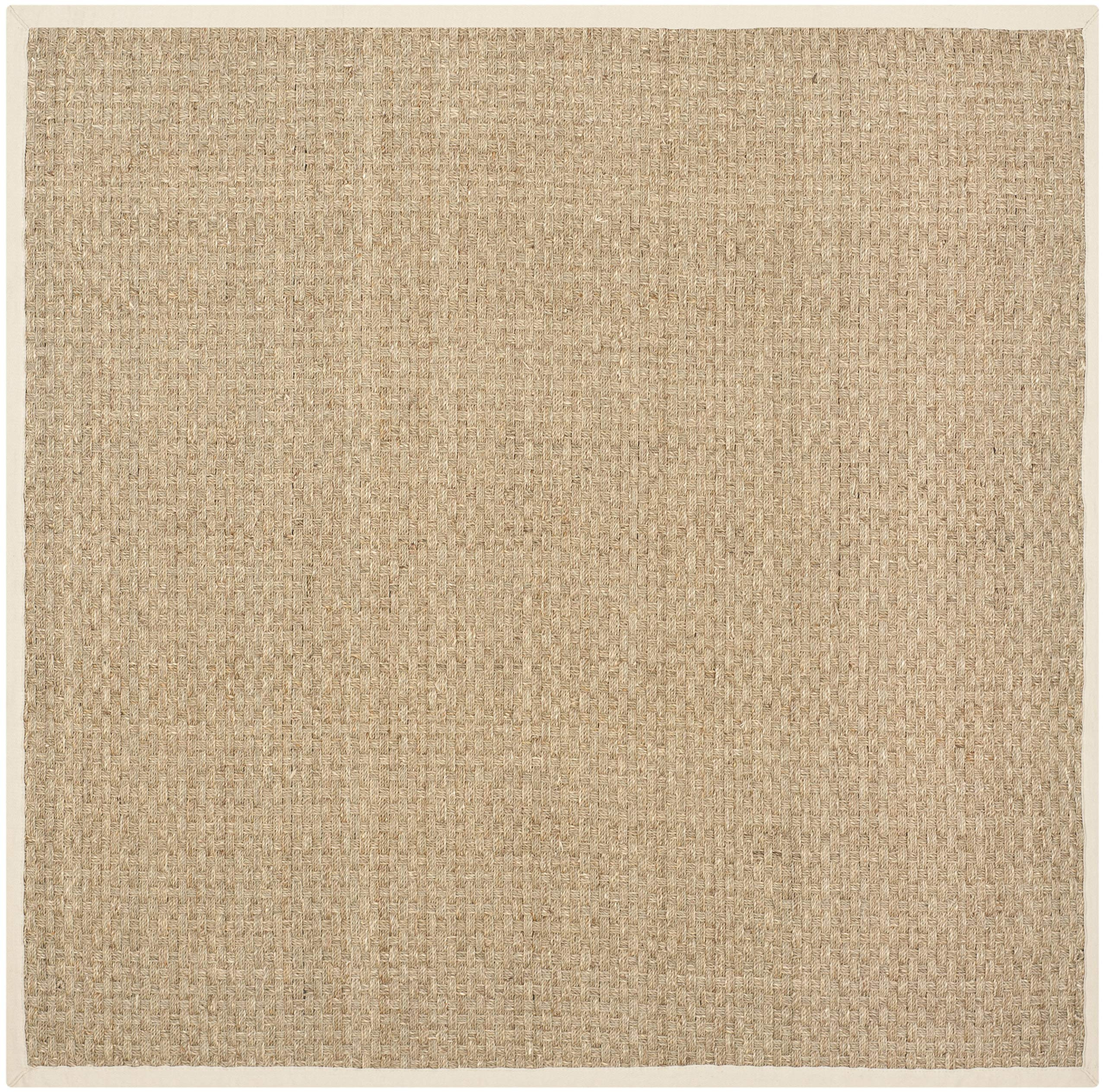 SAFAVIEH Natural Fiber Collection Area Rug - 10' Square, Natural & Beige, Border Basketweave Seag... | Amazon (US)