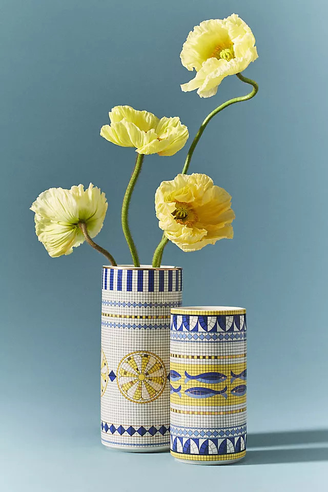 Bistro Tile Stoneware Vase: Italy Edition | Anthropologie (US)