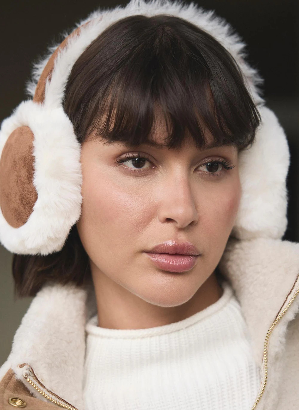 Tan Faux Fur Earmuffs | Mint Velvet