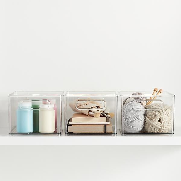 iDesign Clear Linus Deep Plastic Bin | The Container Store