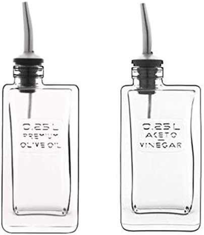 Bormioli Luigi: Optima Set of Oil & Vinegar Bottle with Stoppers, 8.45 Fluid Ounces (250mL) Capacity | Amazon (US)