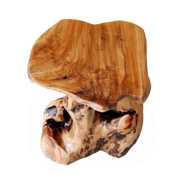 Greenage Cedar Roots Natural Flower Stand Reclaimed Woods End Table | Bed Bath & Beyond