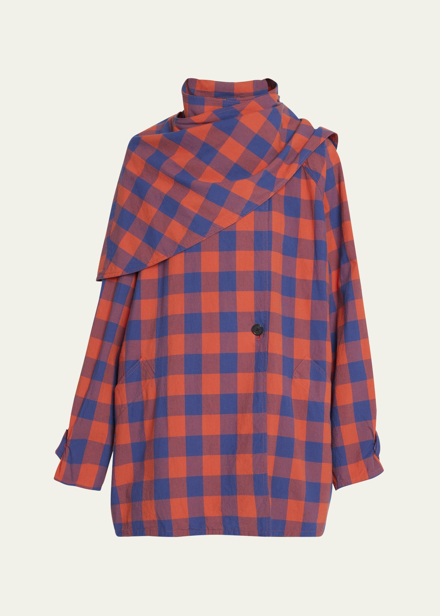 THE ROW Tina Check Draped Jacket | Bergdorf Goodman