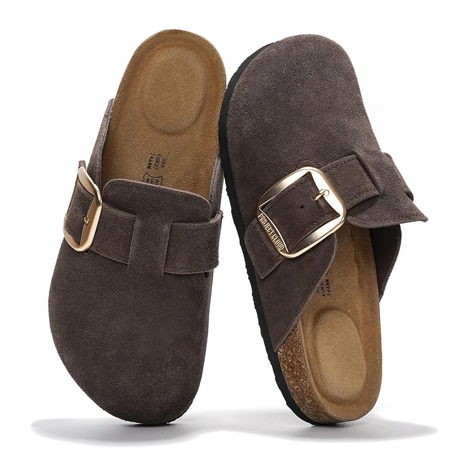 Project Cloud Genuine Leather Clogs for Women Shoes - Memory Foam Insole, Non-Slip & Natural Cork... | Amazon (US)