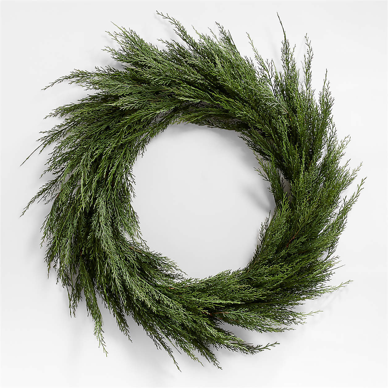 Faux Cypress Wreath 36" + Reviews | Crate & Barrel | Crate & Barrel