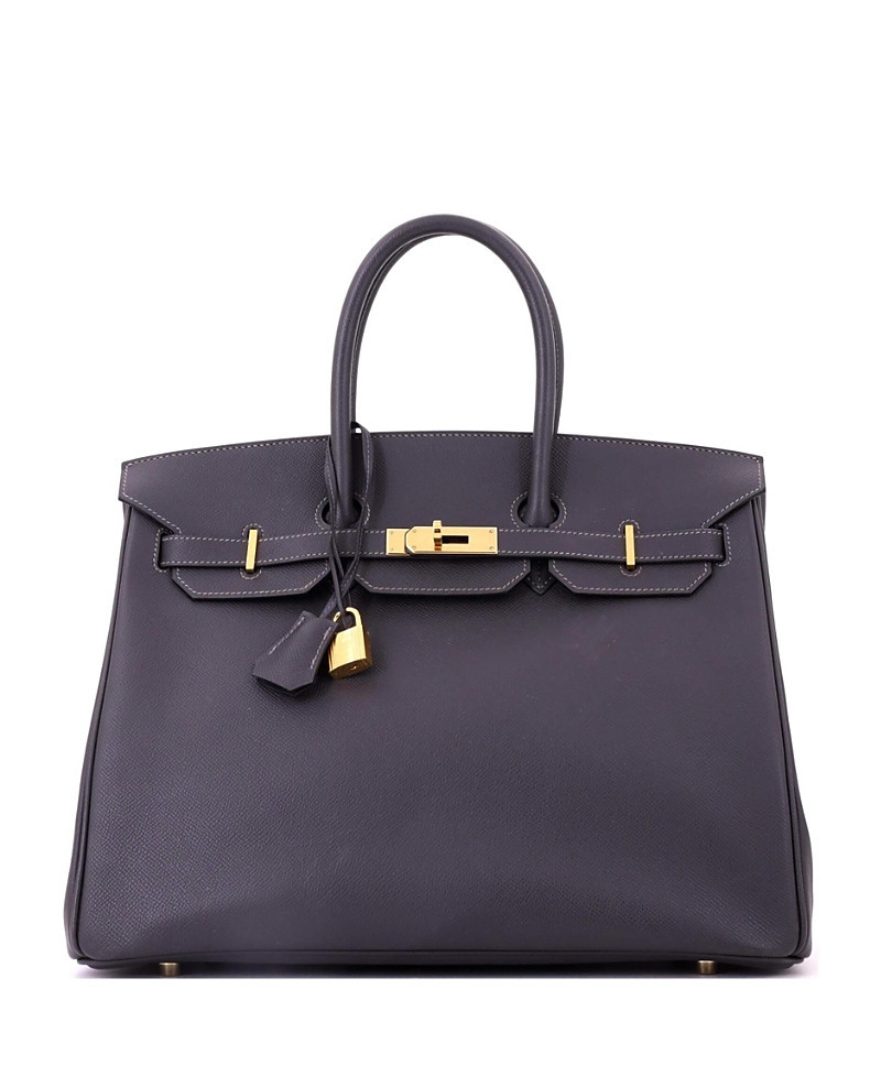 Pre-Owned HERMES Birkin 35 Handbag Grey Epsom with Gold Hardware | Bloomingdale's (US)